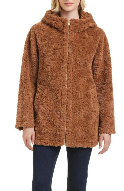 Sanctuary Textured Faux Fur Jacket In Camel