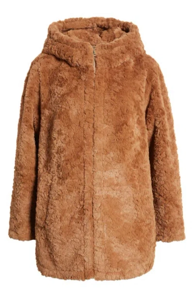 Sanctuary Textured Faux Fur Jacket In Camel