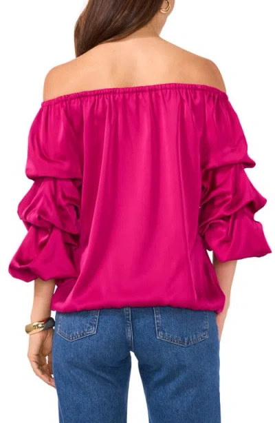 Vince Camuto Off The Shoulder Bubble Sleeve Top In Wild Petunia