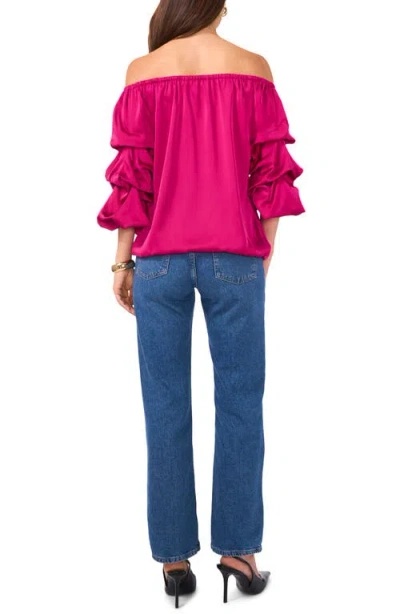 Vince Camuto Off The Shoulder Bubble Sleeve Top In Wild Petunia