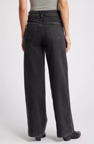 Shop Wit & Wisdom 'ab'solution Skyrise High Waist Wide Leg Jeans In Washed Black Artisanal