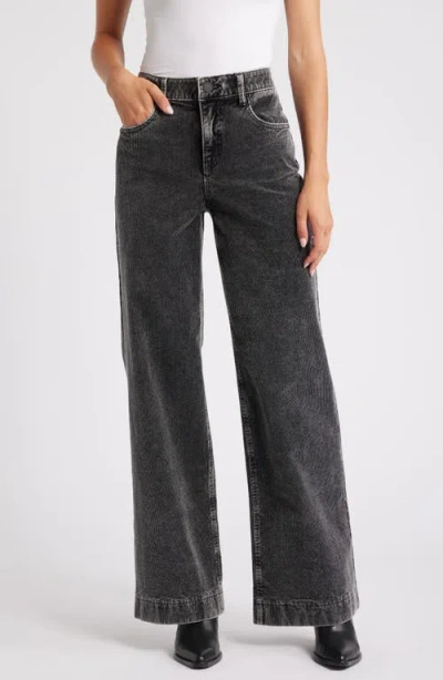 Wit & Wisdom Sam 'ab'solution High Waist Wide Leg Corduroy Jeans In Washed Grey