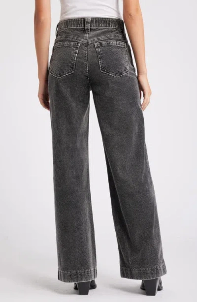 Wit & Wisdom Sam 'ab'solution High Waist Wide Leg Corduroy Jeans In Washed Grey