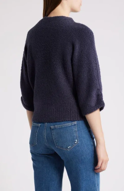 Shop Wit & Wisdom Bouclé Sweater In Blue Charcoal