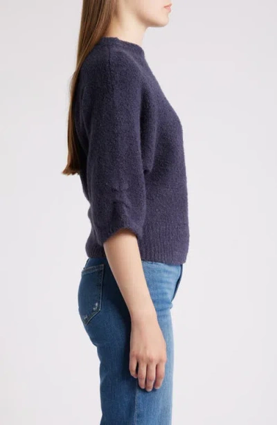 Wit & Wisdom Bouclé Sweater In Blue Charcoal