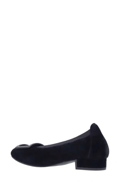 L'amour Des Pieds Floella Buckle Pump In Black Kid Suede In Black