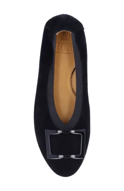 L'amour Des Pieds Floella Buckle Pump In Black Kid Suede In Black