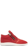 GIUSEPPE ZANOTTI Red Leather & Mesh Megatron Sneakers