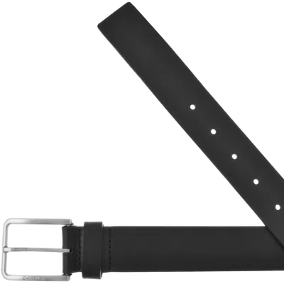 Shop Calvin Klein Warmth Oiled Grain Leather Belt Black