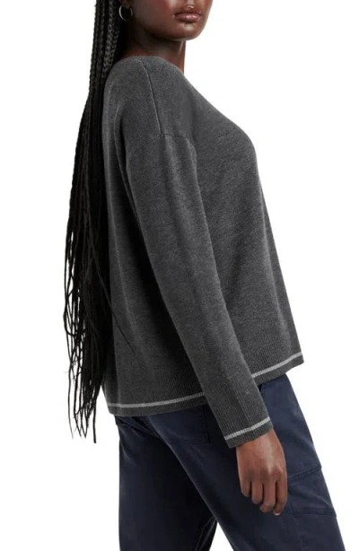 Splendid Sydney Crewneck Sweater In Heather Shadow