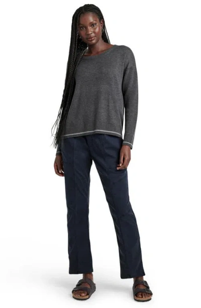 Splendid Sydney Crewneck Sweater In Heather Shadow