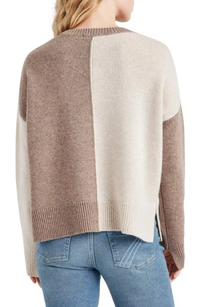 Shop Splendid Amy Colorblock Wool & Cashmere Sweater In Toast/ Oat