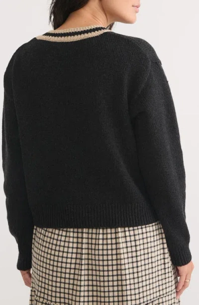Marine Layer Bella Cropped Sweater In Black