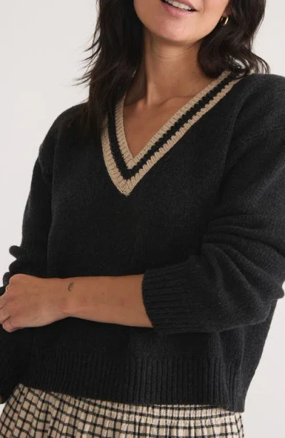 Marine Layer Bella Cropped Sweater In Black