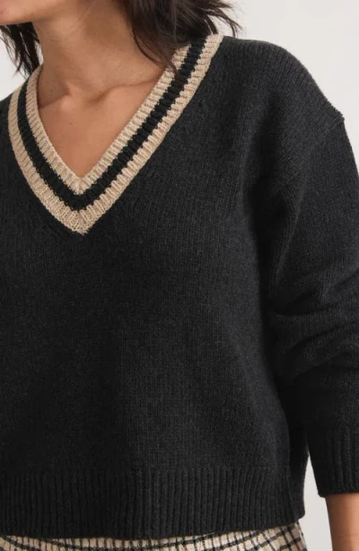 Marine Layer Bella Cropped Sweater In Black
