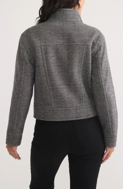 Marine Layer Asheville Herringbone Jacket In Charcoal