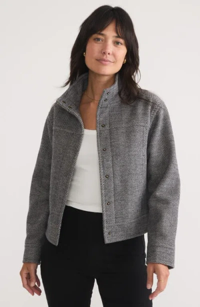 Marine Layer Asheville Herringbone Jacket In Charcoal