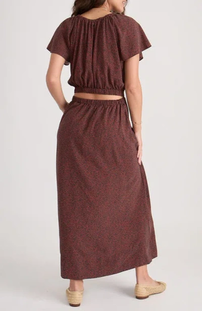 Marine Layer Ivy Animal Print Cutout Maxi Dress In Pinecone/ Black Cheetah