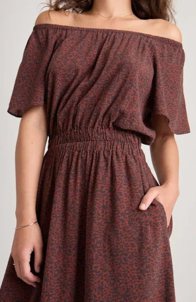 Marine Layer Ivy Animal Print Cutout Maxi Dress In Pinecone/ Black Cheetah