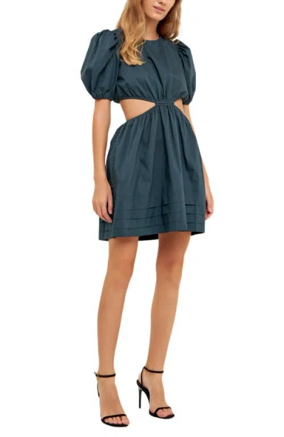 English Factory Cutout Puff Sleeve Cotton Minidress In Amazon