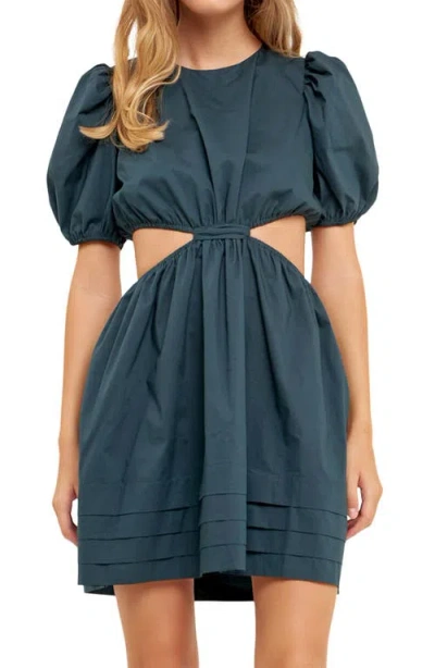 English Factory Cutout Puff Sleeve Cotton Minidress In Amazon