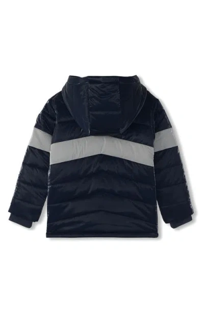 Hatley Kids' Shark Colorblock Quilted Jacket In Salute