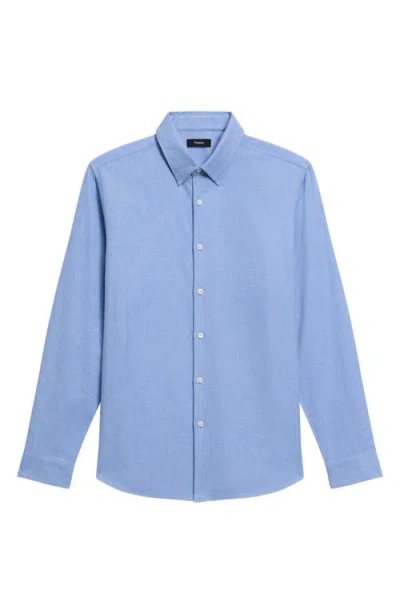 Theory Irving Flannel Button-up Shirt In Skylight Melange