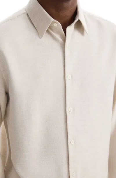 Theory Irving Flannel Button-up Shirt In Natural Melange