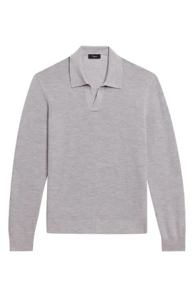 Theory Gray Hilles Polo In Vapor Melange