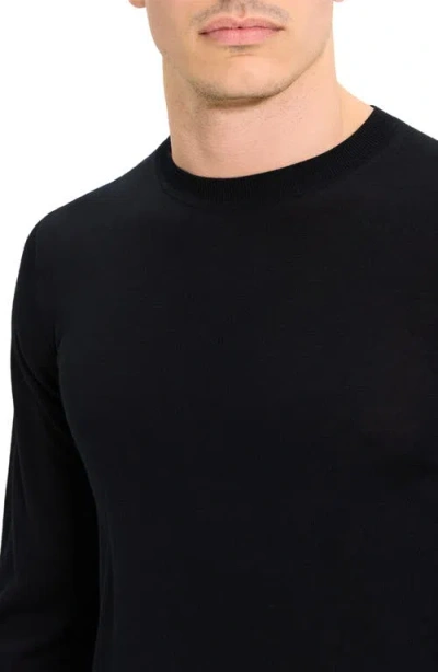 Theory Regal Wool Crewneck Sweater In Black
