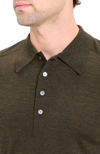 Theory Regal Merino Polo Sweater In Hunter Green