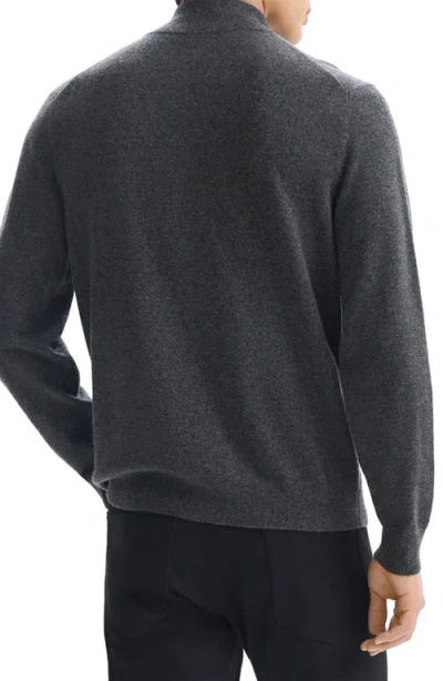 Theory Hilles Quarter Zip Cashmere Sweater In Grey Heather