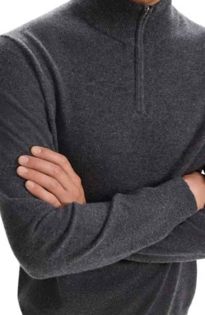 Theory Hilles Quarter Zip Cashmere Sweater In Grey Heather