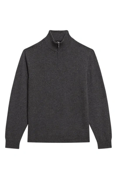 Shop Theory Hilles Quarter Zip Cashmere Sweater In Grey Heather