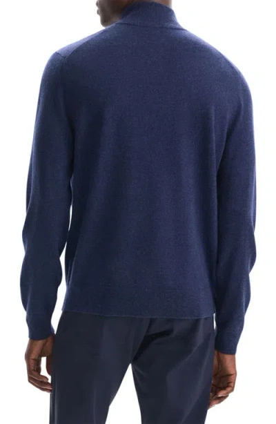 Theory Hilles Quarter Zip Cashmere Sweater In Baltic Melange