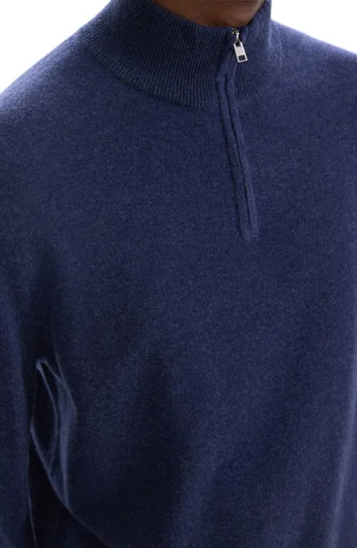 Theory Hilles Quarter Zip Cashmere Sweater In Baltic Melange