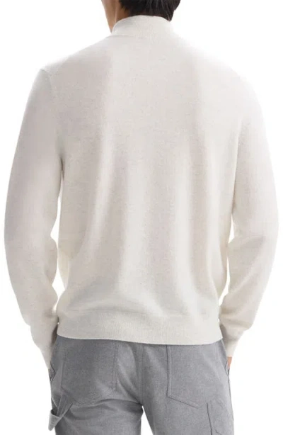 Theory Hilles Quarter Zip Cashmere Sweater In Natural Melange