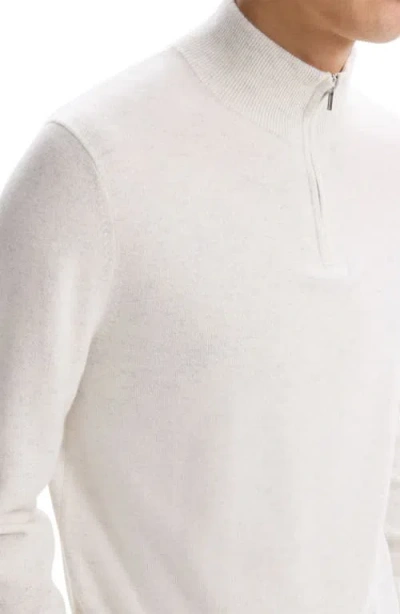 Theory Hilles Quarter Zip Cashmere Sweater In Natural Melange