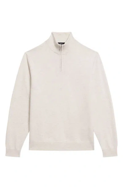Theory Hilles Quarter Zip Cashmere Sweater In Natural Melange