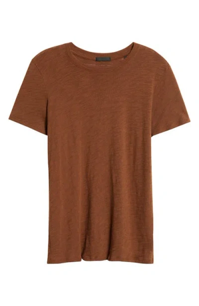 Shop Atm Anthony Thomas Melillo Schoolboy Cotton Crewneck T-shirt In Pecan Brown