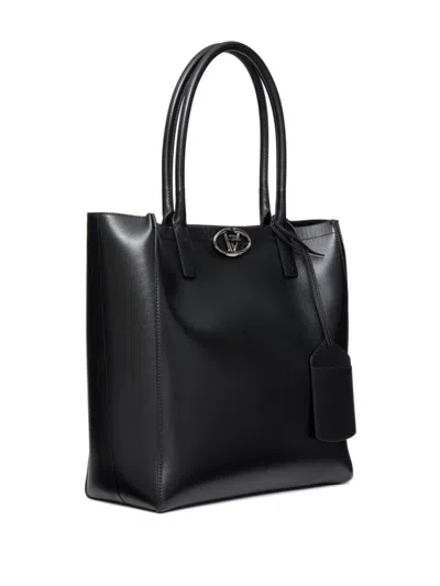 Valentino Medium Vlogo Locker Tote Bag In Black