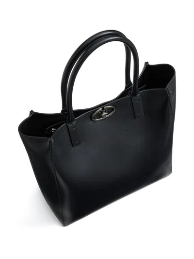 Valentino Medium Vlogo Locker Tote Bag In Black