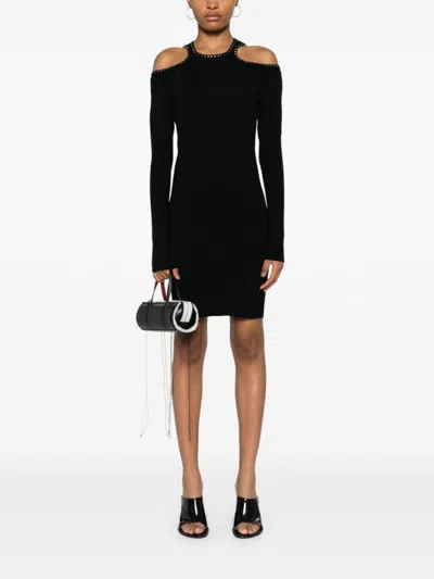 Liu •jo Stud-embellished Mini Dress In Black