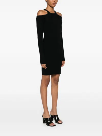Liu •jo Stud-embellished Mini Dress In Black