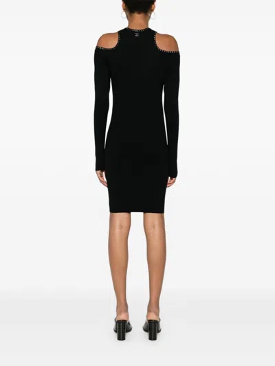 Liu •jo Stud-embellished Mini Dress In Black