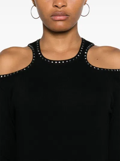 Liu •jo Stud-embellished Mini Dress In Black