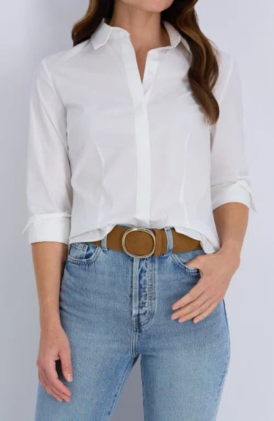 Cole Haan Suede Belt In Tan Suede