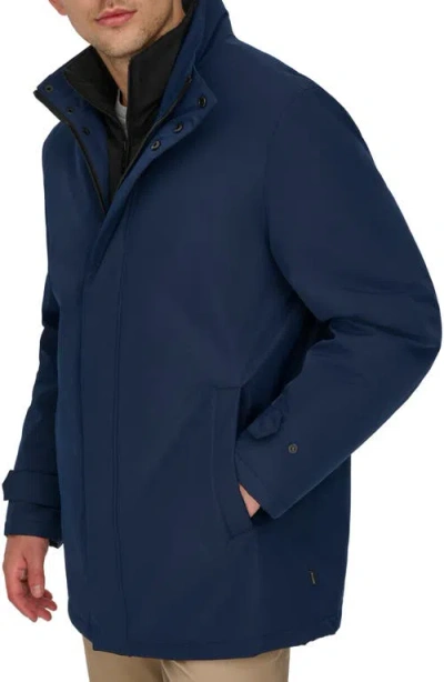 Dockers Men's Three-quarter Length Commuter Jacket With Bib In Navy