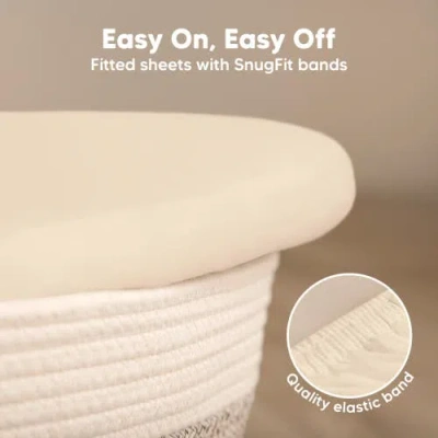 Keababies 2-pack Soothe Fitted Bassinet Sheets In Pecan
