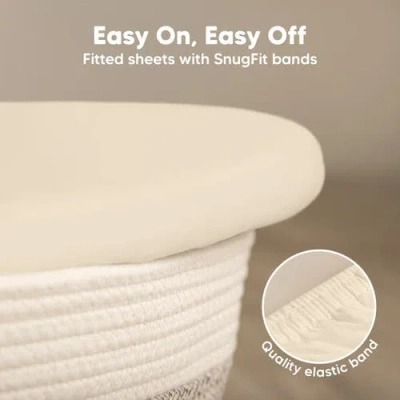 Keababies 2-pack Isla Fitted Bassinet Sheets In Pecan